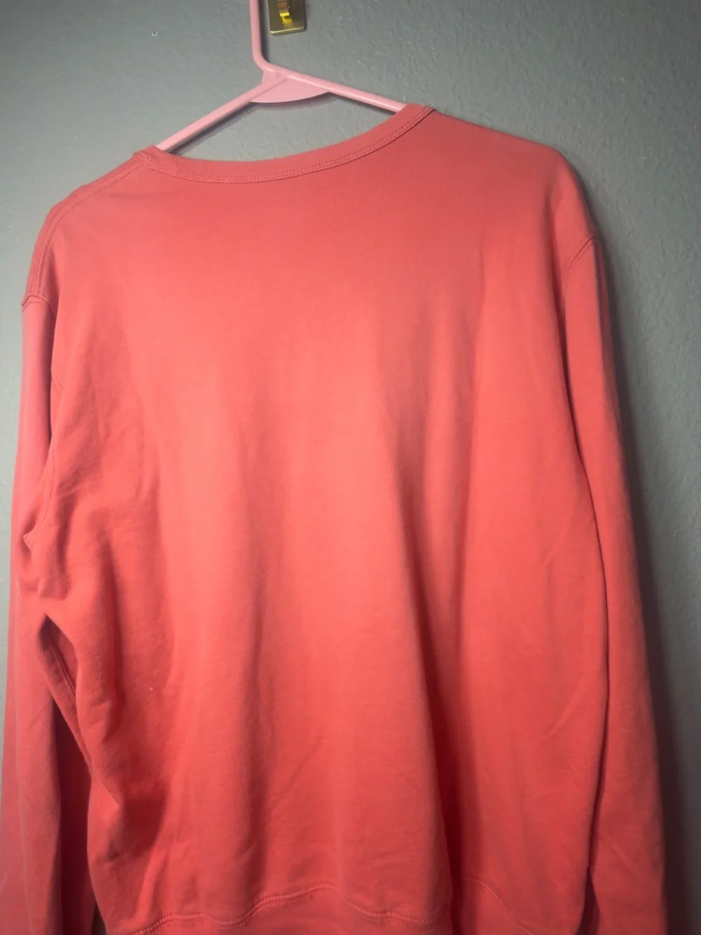 J. Crew Coral Crewneck Sweatshirt with Chest Pocket